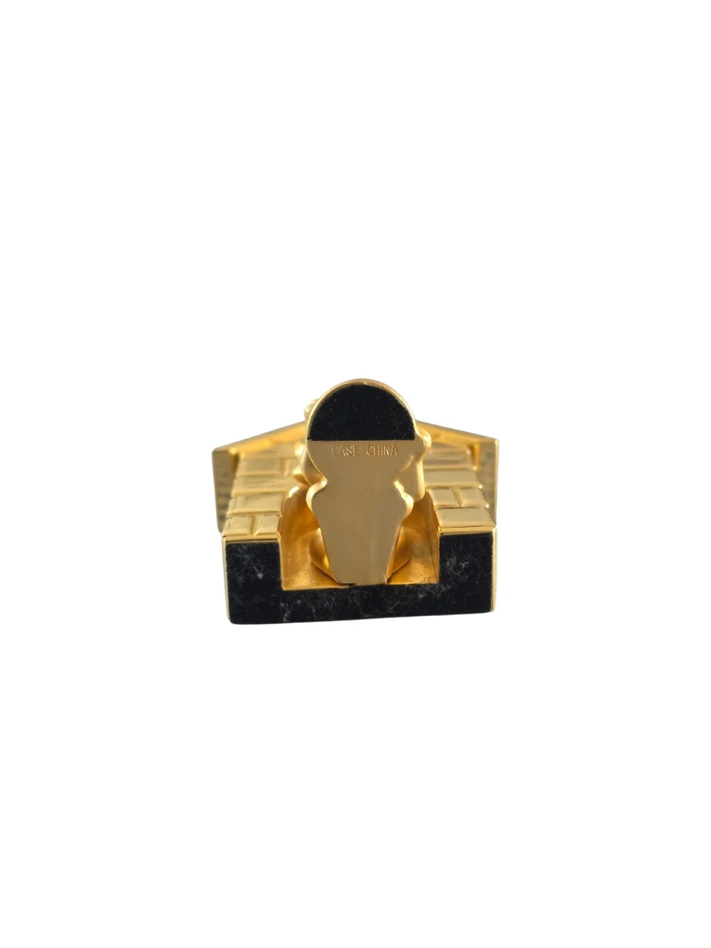 Elgin Gold Doghouse Clock with Figurine Accent
